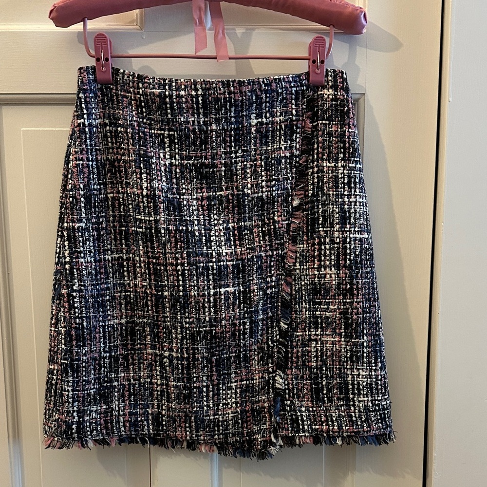 LOFT Tweed Mini Skirt - Black, Blue, White, and Pink
